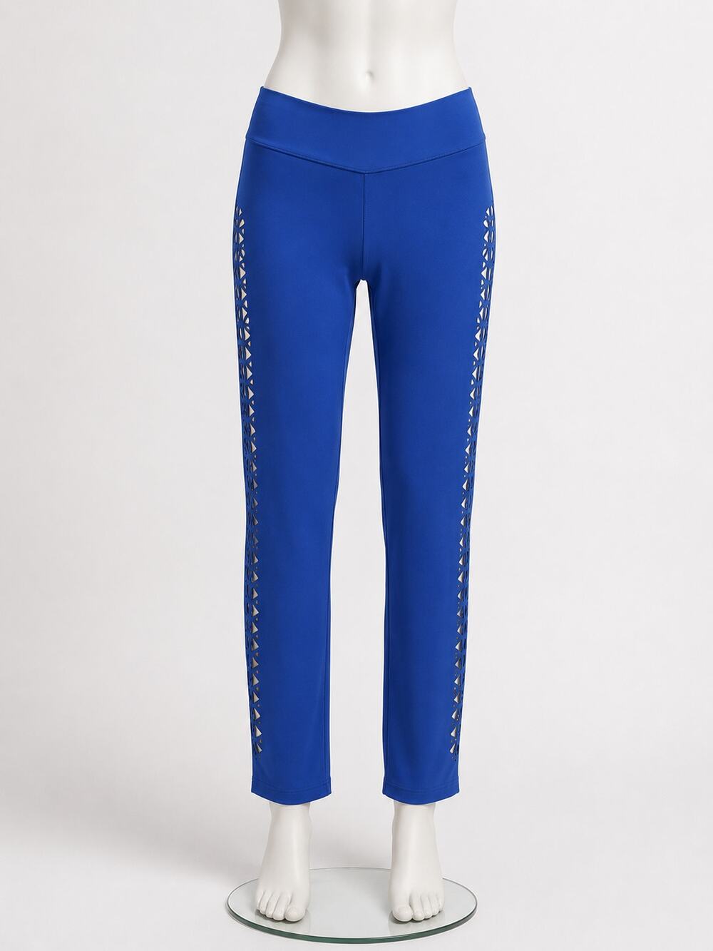 Vina Blue Laser Cut Leggings Stretch Activewear High Waist Yoga Pants Small